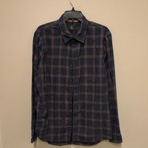 G.H. Bass & Co. Navy and Brown Plaid Button-Down Shirt